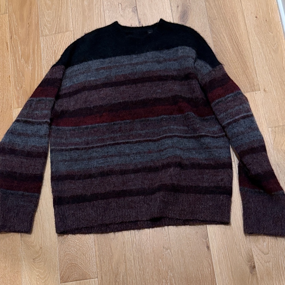 All Saints Men's Multicolor Striped Crewneck Sweater